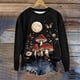 thumbnail image 1 of Xuyuer Women's Long Sleeve Hoodless Printed Casual Warm Sweatshirt, Cozy Pullover for Spring Comfort, Everyday Lounging and Seasonal Graphic Style, 1 of 5