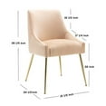 thumbnail image 4 of WestinTrends Carlo Upholstered Velvet Accent Chair with Gold Metal Legs, Navy Blue, 4 of 8
