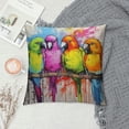 thumbnail image 2 of Creowell Funny Parrots Square Throw Pillow Cover, Watercolor Tropical Nature Decorative Pillow Case Home Decor  Pillowcase,Cute Birds Pillow Cover, 2 of 5