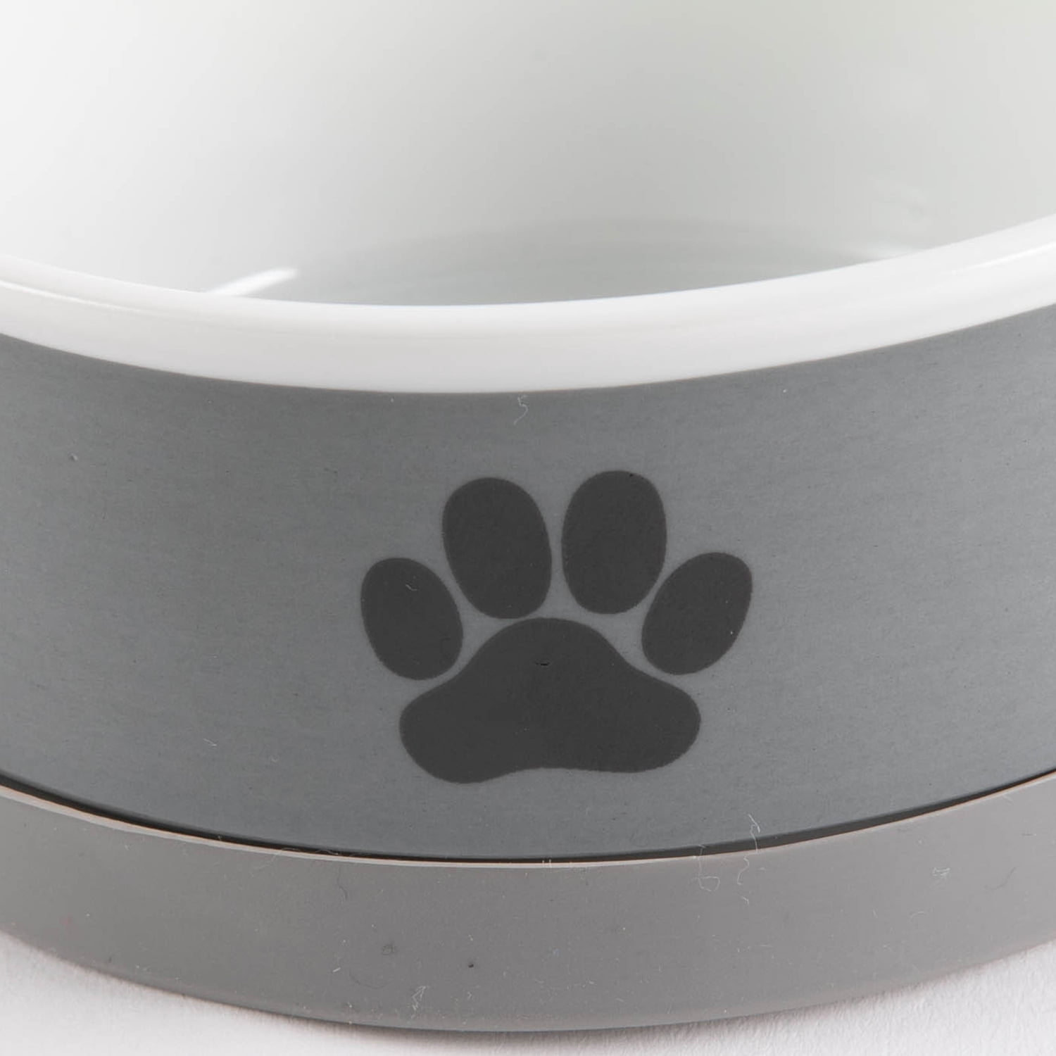 Bone Dry Ceramic Pet Bowls, Dishwasher Safe, Small Bowl Set, 4.25x2", Gray/Black, 2 Count