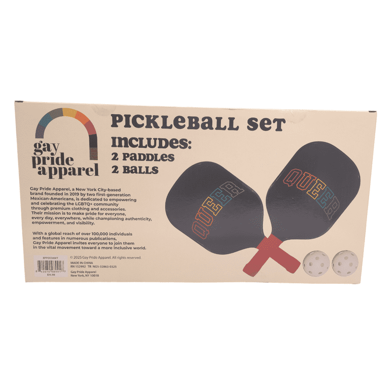 Gay Pride Apparel Pickle Ball Set, Two Paddles, Two Balls, Lawn