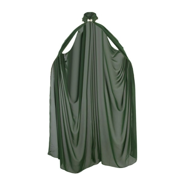 Capa de cuello de gasa para mujer, capa sin capucha, accesorio elegante, tela de poliéster, versátil, 142cm para fiesta nocturna, vestidos de novia Verde SM SunniMix Capa de cuello de mujer