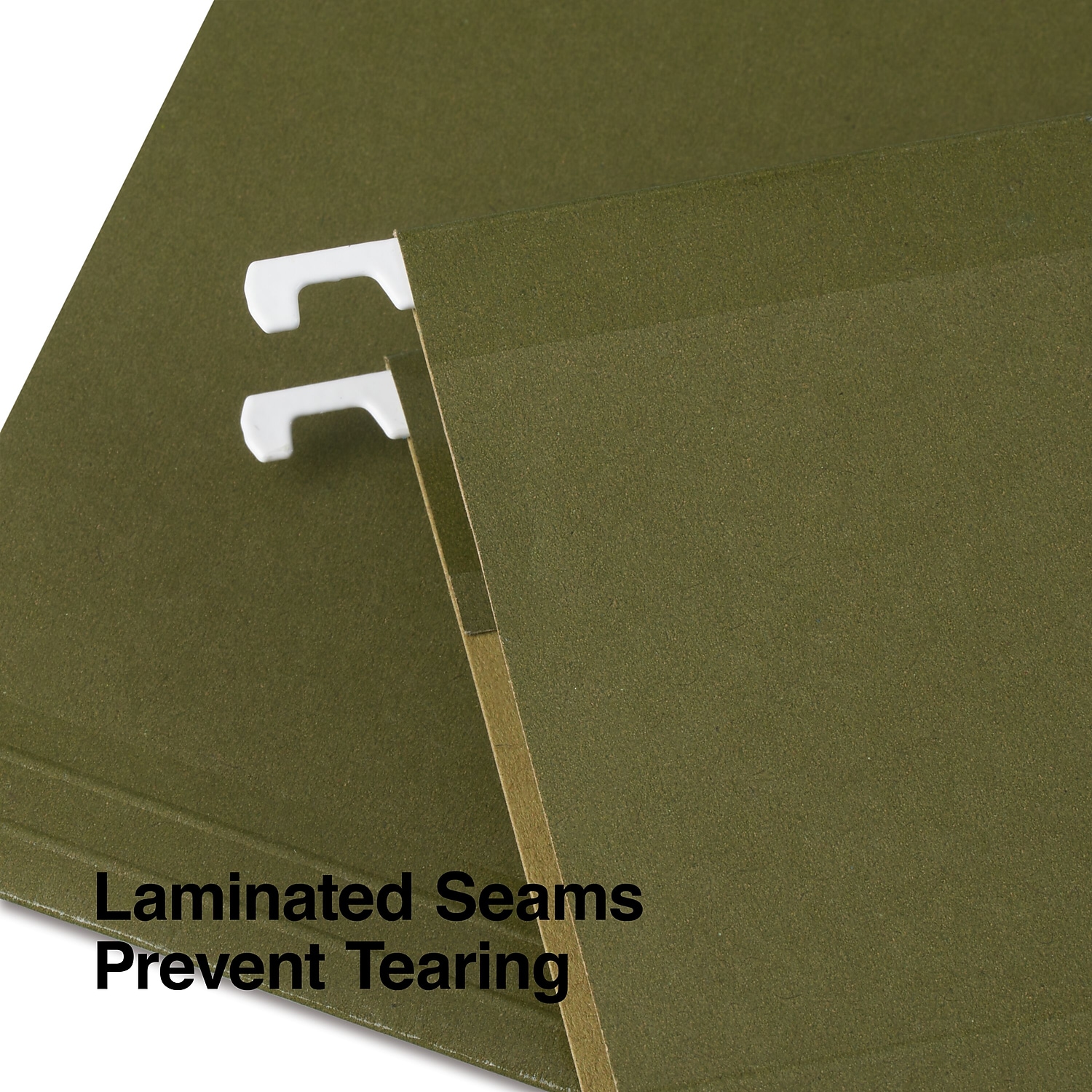 Staples Recycled Reinforced Hanging File Folders 5-Tab Lgl Std Gn 25/BX 726595