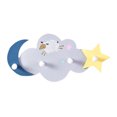 thumbnail image 1 of Coofit Wall Key Holder Wooden Star Moon Cloud Wall Mounted Coat Rack Clothes Hook, 1 of 10