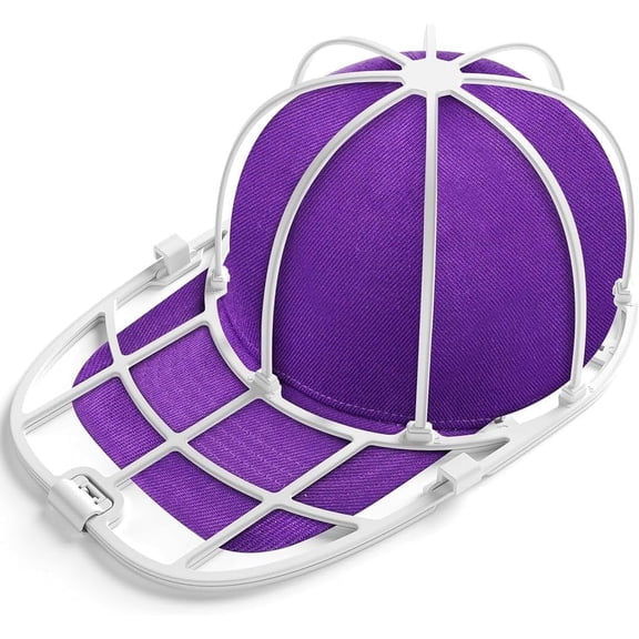 Hat Cleaner for Baseball Caps - Hat Washer Cage with Mesh Bag, Safely Cleans Adult & Kid's Hats - White
