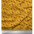 thumbnail image 1 of Soimoi Gold Georgette Viscose Fabric Flower Artistic Print Fabric by Yard 42 Inch Wide, 1 of 3