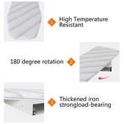 Foldable Rotation Ironing Board, Built-in Cabinet Space-Saving 180 Swivel Wall Mounted Ironing Board with Heat Resistant Cover White