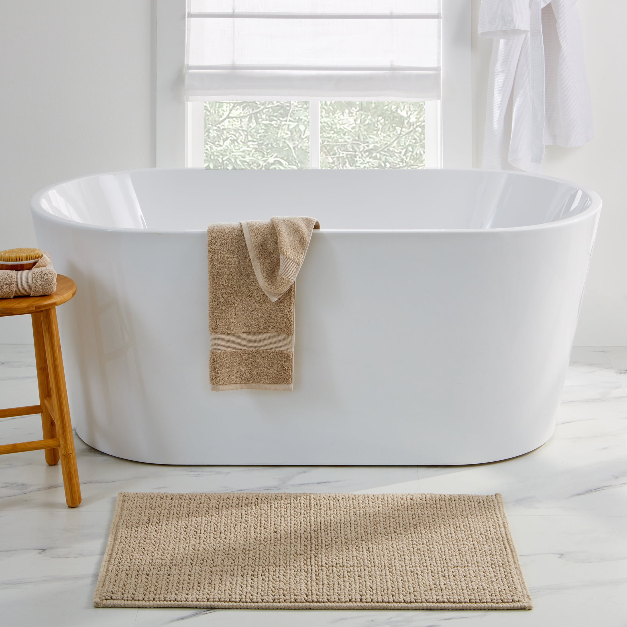 Better Homes & Gardens Signature Soft Looped Bath Mat, Almond Biscuit, 20 in x 34 in