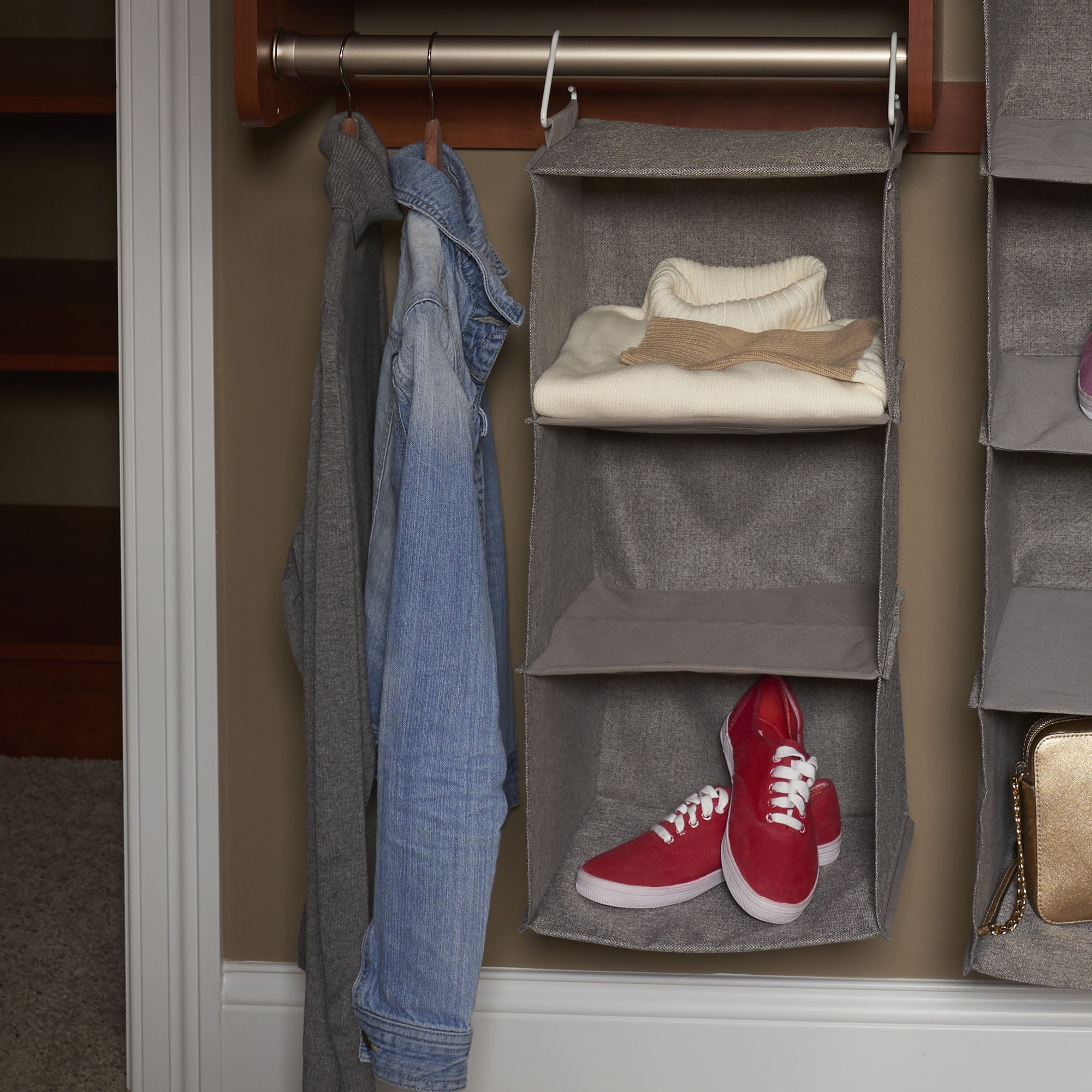 Household Essentials 3 Shelf Closet Hanging Storage ...