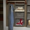 Household Essentials 3 Shelf Closet Hanging Storage Organizer, Grey Linen