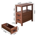 thumbnail image 2 of Side Table with Charging Station, Narrow End Table with USB Ports and Outlets and 2 Drawers,Small Wood Bedside Table for LivingRoom,Bedroom, 2 of 7