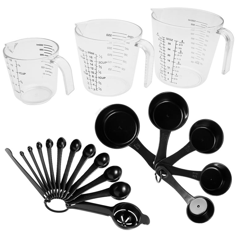 Yous Auto 20pcs Measuring Cups and Spoons Set Multipurpose Measure Spoon  and Cup Kit Accurate Measuring Spoon Set with Egg White Strainer and Lever