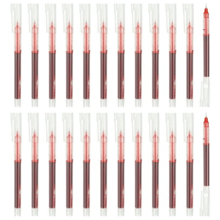 Uxcell 24Pcs Colored Gel Ink Pens, 0.5mm Extra Fine Point Smooth Writing Quick Drying Liquid Ink Rollerball Pens, Red