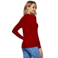 thumbnail image 4 of LANPULUX Chandail en Laine Mérinos 100 % pour Femmes, Manches Longues, Col Roulé, Col Rond, 4 of 6