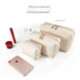 thumbnail image 2 of Bolsa de cosméticos para mujer, de poliuretano, portátil, cuadrada, impermeable, bonita bolsa de viaje para guardar artículos de aseo, 2 of 5