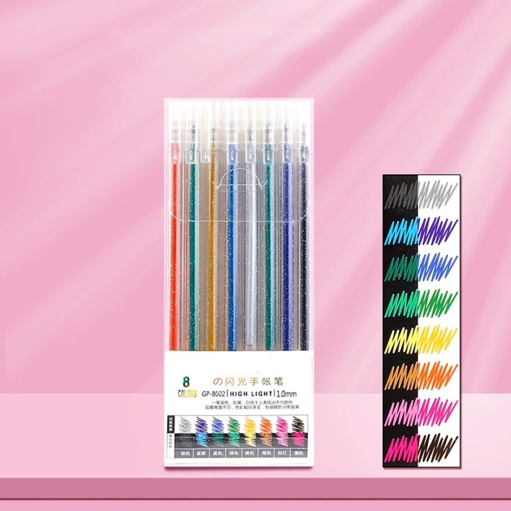 Zeiwohndc Glitter Gel Pens Pack Colored Glitter Pens, Colorful Sparkles Gel Markers Set