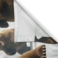 thumbnail image 3 of Ambesonne Funny Bear Kitchen Curtains, Dancing Huge Glasses, 55"x45", Chocolate White, 3 of 3