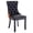 Black Pu With Orange Back, variant on Set of 2 Fabric Dining Chairs Luxury Tufted Back with Nailed Trim and Back Ring Pull Home Kitchen Dining Room Chairs Armless Side Chairs Solid Rubber Wood Legs ()
