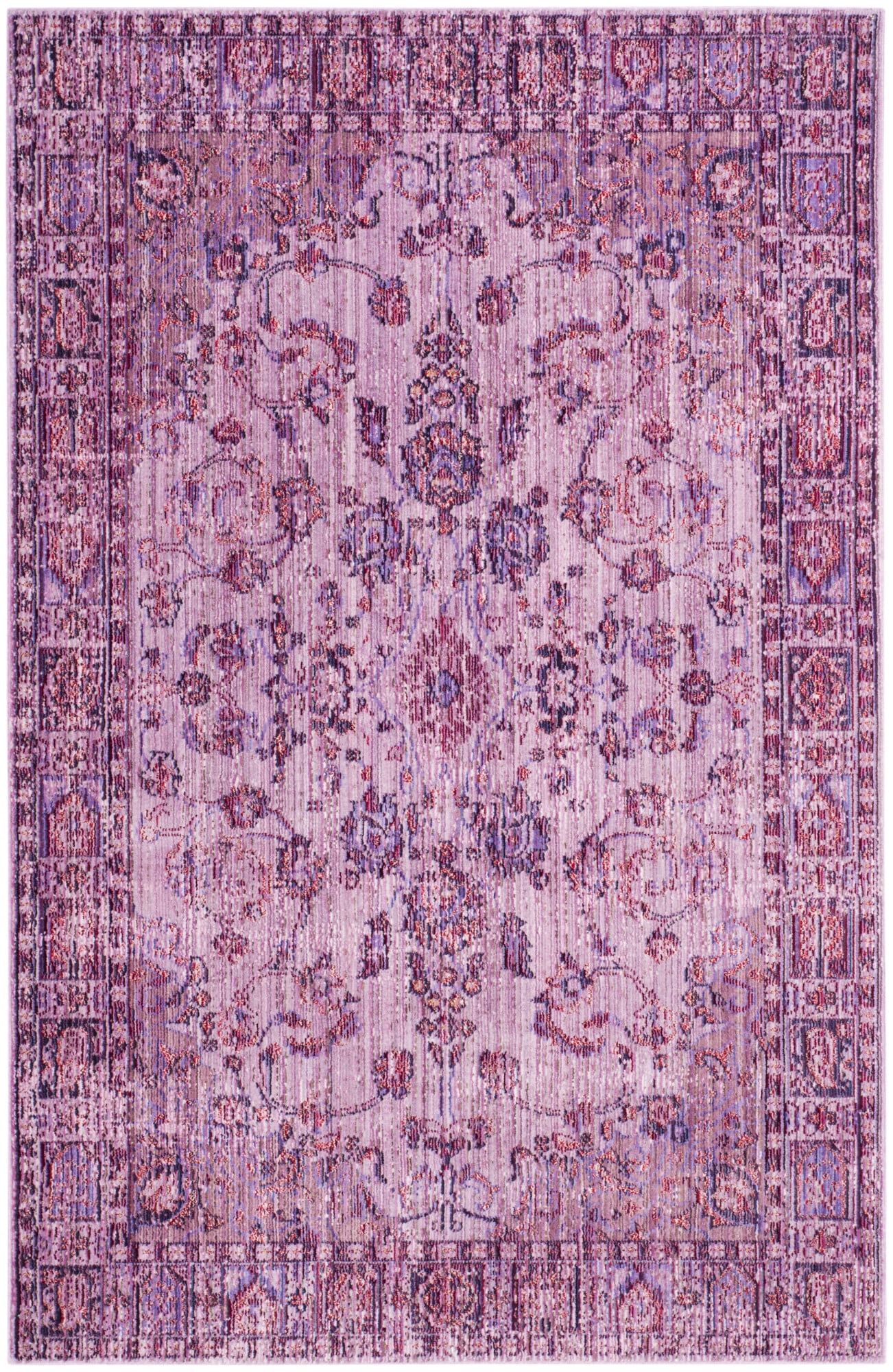 Safavieh Valencia Jasna Power Loomed Area Rug Pink Multi Com