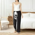 thumbnail image 4 of Fotbe Gothic Skull Drape Pantalones de Pijama para Mujer, Pantalones de Dormir, Pantalones Pj con Cordón y Bolsillos-Medium, 4 of 6