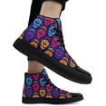 thumbnail image 2 of Coolcustomize Artistic Day of The Dead High-Top Canvas Sneakers, Colorful Skull & Floral Casual Walking Streetwear Skate Travel Shoes, 2 of 7