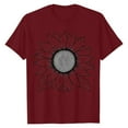 thumbnail image 3 of NAMTYQX Shirts for Women Trendy Summer Casual Short Sleeve Lightweight Print Baggy Crew Neck Graphic Plus Size Airoft Summer Blouses for Women 2025 Wine Size XL, 3 of 5