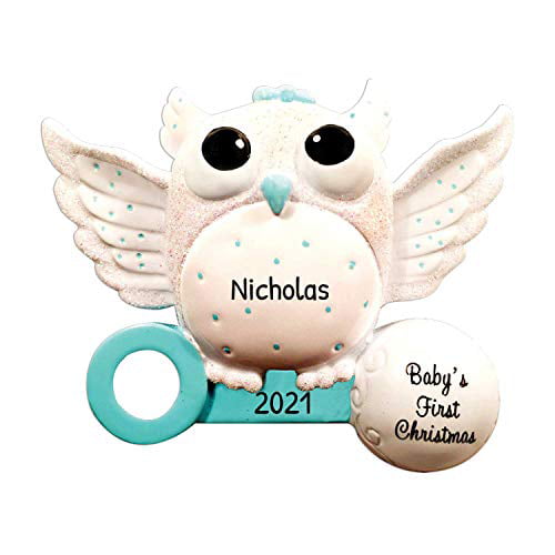 2021 Personalized Ornament Baby's First Christmas Baby Girl in Present Christmas Tree Ornament Handwritten Customized Decoration Baby Ornaments-Free Personalization