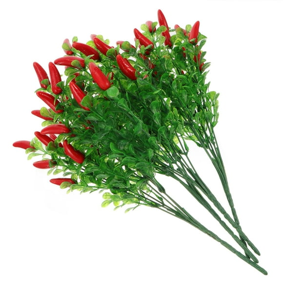 MasteelfCA 4pcs leaves Artificial Bouquet Lifelike Pepper Bunch Chili Bouquets Decor for Home Decoration Flower Arrangements candy Gift