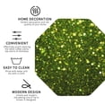 thumbnail image 3 of Honeii Green Glitter Sparkle Print Leather Coaster Set of 4, Ideal for Safeguarding Your Furniture from Drinks Spills and Effortless Cleanup-Octagon, 3 of 6