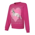 thumbnail image 1 of Hanes Chandail en Molleton à Col Rond Graphique EcoSmart pour Filles, TG, Licorne/amarante, 1 of 1