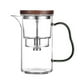 thumbnail image 2 of Tetera de vidrio de 500 ml con infusor desmontable para separar agua y té. Mango negro, 2 of 9
