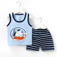 thumbnail image 2 of Uxgjfwu Toddler Boy Summer Outfits Cute Printed Sleeveless Tank Top and Shorts Set Summer Clothes, Sizes 3M-5T,Blue, 2 of 3
