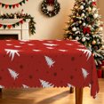 thumbnail image 2 of Duangreer Red Christmas Rectangle Tablecloth, White Xmas Trees Print Table Cover with Waterproof Wrinkle Resistant for Party Decorations, 52 x 70 Inch, 2 of 6