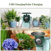 Alarm-Clock Shaped Solar Drip Irrigation System - Indoor/Outdoor Use, Automatic Watering Kit with 2200mAh Battery & Humidity Monitoring for Gardens, Potted Plants