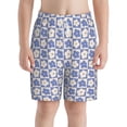 thumbnail image 3 of Wukai Plaid Flowers Print Teen Beach Trunks with Compression Liner Swimsuit Quick Dry Beach Sports Shorts with Pocket - X-Large, 3 of 8