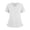 #03White, variant on Classic V Neck Scrub Tops for Women Solid Stretch Short Sleeve Nursing Uniform with Multi Pockets & Side Slits Beige 3XL