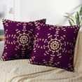 thumbnail image 3 of LALILO Throw Pillow Covers Golden Purple White And Brown Gold Cushion Cover 18" x 18", 2 Pack, 3 of 6