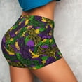 thumbnail image 4 of Naloa Mardi Gras7 Biker Shorts for Women Seamless Scrunch Short Women’s Yoga Shorts for Gym Running Sport Shorts - Large, 4 of 9
