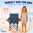 thumbnail image 4 of Emily Rose Kids Toddler Dinosaur Foldable Camping Chair with Carry Case, Blue Playful Dinosaurs, 4 of 9