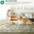 thumbnail image 3 of 6'x9' Vintage Area Rugs,Soft Washable Distressed Thin Rugs for Living Room Bedroom,Non-Slip Foldable Indoor Carpet,Green, 3 of 5