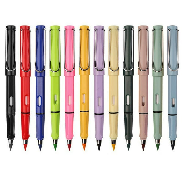 Clearance! forever Colored Pencils 12 Count Pencil Coloring Pencils Everlasting Pencil with Eraser Color Pencil Set Eternal Pencil Inkless Pencil Office&Craft&Stationery,Black