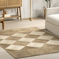 thumbnail image 3 of nuLOOM Kiraz Diamond Trellis Jute Area Rug, 7' 6" x 9' 6", Natural, 3 of 9