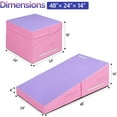 thumbnail image 4 of Matladin Gymnastics Mat Set, Incline Gymnastics Mat, 48"x24"x14" and Octagon Mat 24"x26" Skill Shape Tumbling Trainer Exercise Mat, Folding Gymnastics Cheese Wedge Mat, 4 of 8