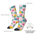 thumbnail image 2 of Yiaed Pineapple And Leaves Print Great elasticity Crew Socks Sports socks for Men and Women, 2 of 5