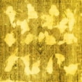 thumbnail image 1 of Ahgly Company Machine Washable Indoor Square Abstract Yellow Modern Area Rugs, 7' Square, 1 of 4
