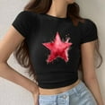 thumbnail image 3 of Generic Women Cute Graphic Tee Shirts Trendy Crew Neck Short Sleeve Crop Top Loose Fit Shirts Vintage Aesthetic Streetwear, 3 of 5