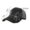 thumbnail image 3 of yunLXY Hat White Springnd Summer New Baseball Cap Women's Rhinestone Mercerized Cotton Butterfly Sunshade Hat Outdoor Sunscreen Casual Hat One Size, 3 of 4