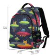 thumbnail image 2 of FORMRS Unisex Backpack Elementary School Travel Bookbag with Reflective Stripes, Colorful Space Cat, 2 of 7