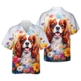 thumbnail image 3 of Welcome Spring Summer Cavalier King Charles Spaniel Portrait Flower Blue Sky Hawaiian Shirt Breathable Summer Unisex Merch Dog Lover Gifts - 12001, 3 of 6