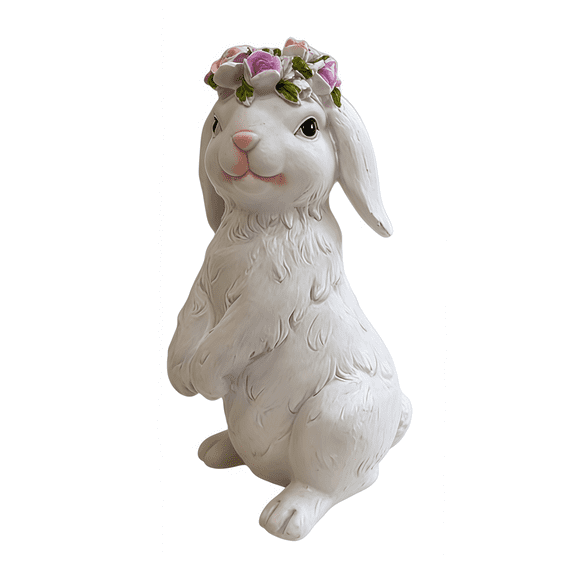 Easter Wreath Rabbit Resin Cartoon Animal Garden Courtyard Outdoor Holiday Furnishings Layout
